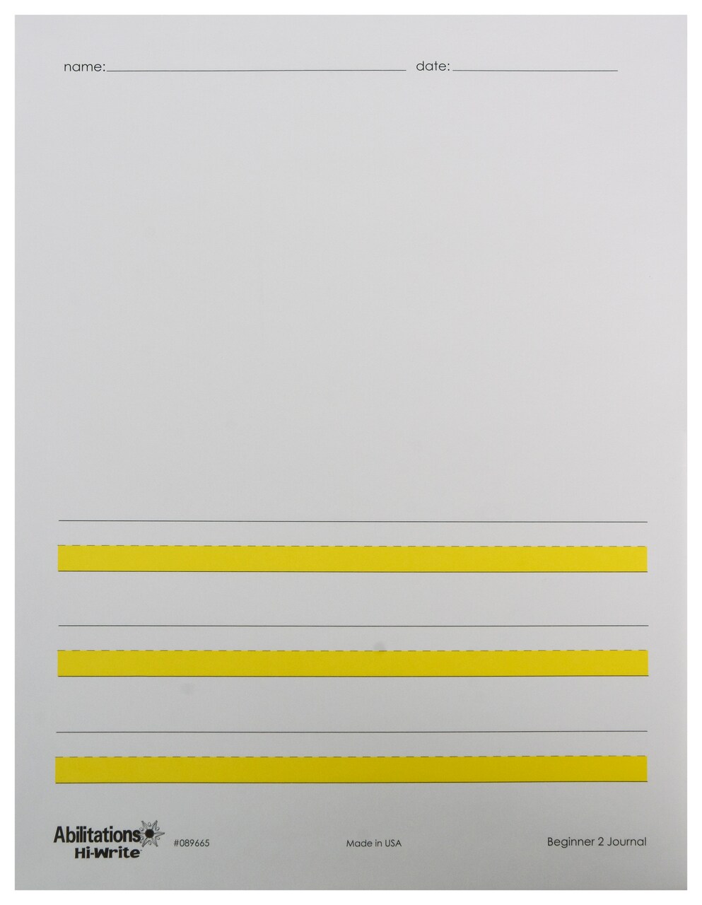 Abilitations Hi-Write Beginner Journal Paper, Level 2, 8-1/2 x 11 Inches, 100 Sheets